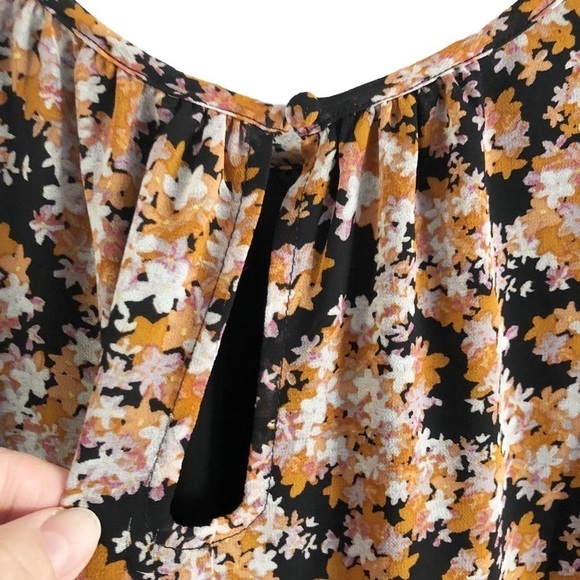 Sanctuary Womens Harvest Floral Shirred Neck Babydoll Mini Dress Small - Picture 14 of 15